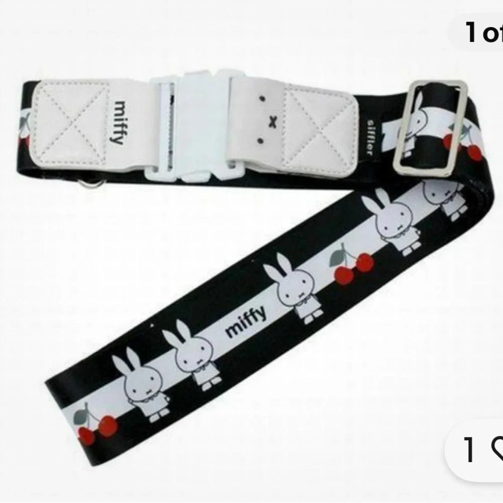 Miffy🐰🍒 Cherry Black and White Suitcase Belt